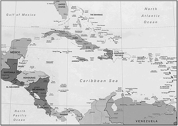 Map of the Caribbean